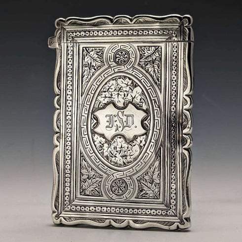 1882年 英国アンティーク 純銀製カードケース 53g Frederick Marson