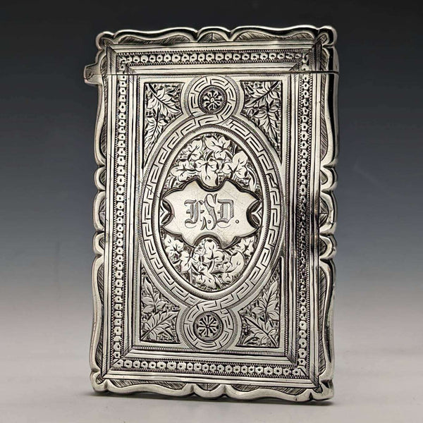 1882년 영국 앤틱 순은제 카드 케이스 53g Frederick Marson