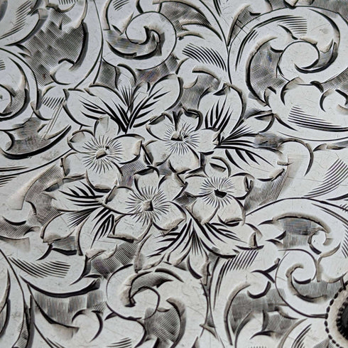 Tarjetero antiguo de plata de ley con apertura doble, Reino Unido, 1909, 63 g, Cohen and Charles