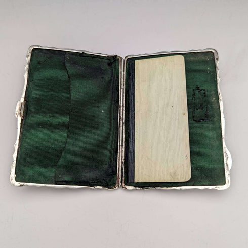 Tarjetero antiguo de plata de ley con apertura doble, Reino Unido, 1909, 63 g, Cohen and Charles