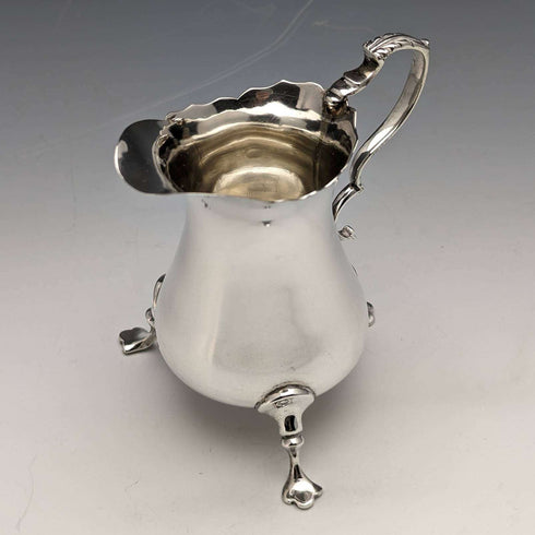Jarra de crema de plata esterlina antigua británica, 1908, 84 g, George Unite