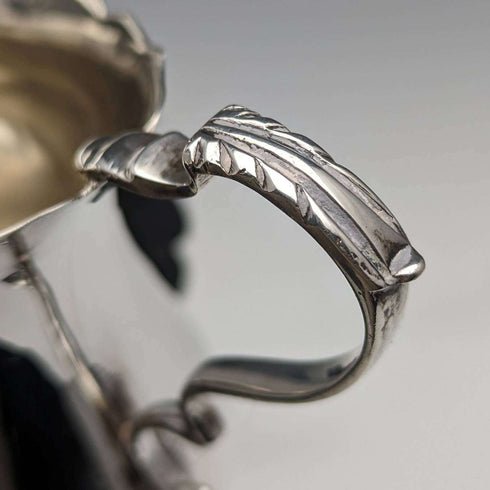 Jarra de crema de plata esterlina antigua británica, 1908, 84 g, George Unite