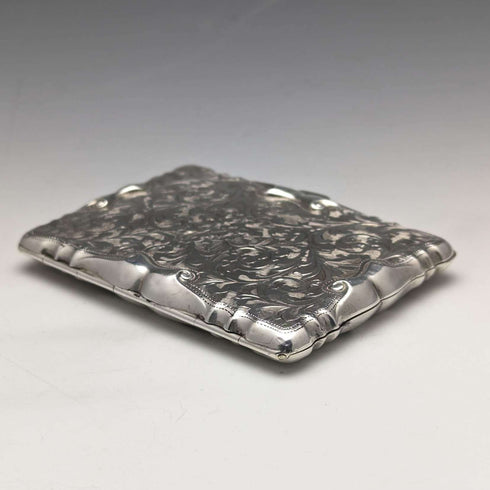 Tarjetero antiguo de plata de ley con apertura doble, Reino Unido, 1909, 63 g, Cohen and Charles