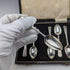 1884 British antique sterling silver teaspoon set of 6 in a case