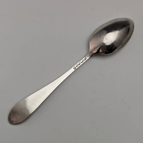 6 English antique silver plated teaspoon & tongs set in case