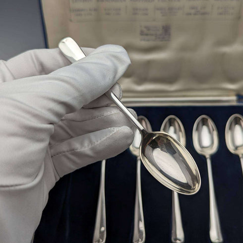 1935 British Vintage Sterling Silver Multi-Hallmark Teaspoon Set of 6 in Case