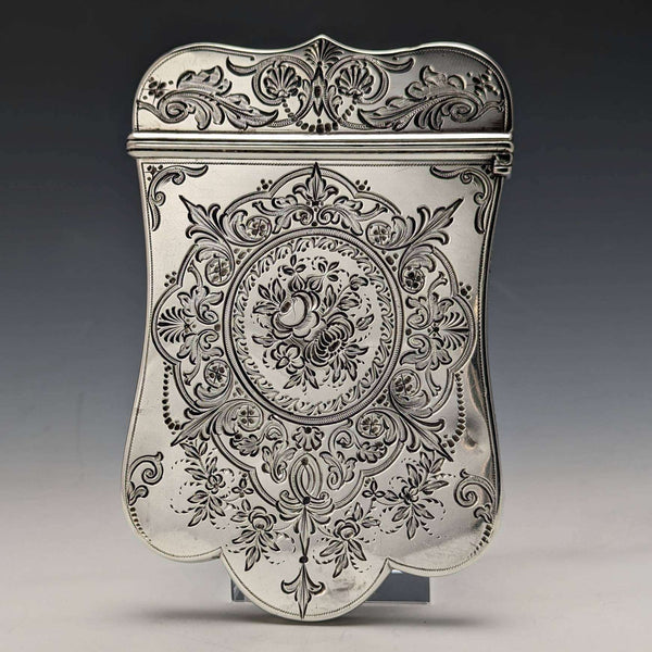 1869년 영국 앤티크 순은제 변형 카드 케이스 92g ROBERT THORNTON