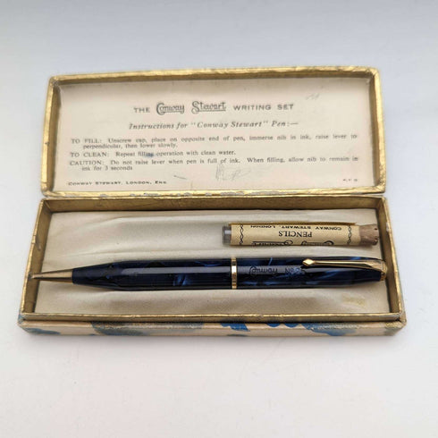 Lápiz mecánico vintage Conway Stewart de fabricación británica con estuche de minas