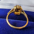 British Vintage Jewelry Amber Color Stone Rolled Gold Ring (Size 12)