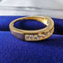 British vintage jewelry cubic zirconia x7 sterling silver gilt ring (size 11)