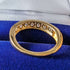 British vintage jewelry cubic zirconia x7 sterling silver gilt ring (size 11)