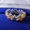 Anillo de plata de ley con estrellas multicolor, joyería vintage británica