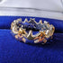 Anillo de plata de ley con estrellas multicolor, joyería vintage británica