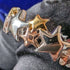 Anillo de plata de ley con estrellas multicolor, joyería vintage británica
