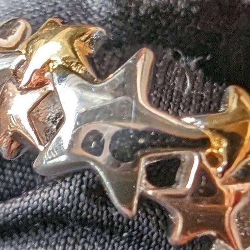 Anillo de plata de ley con estrellas multicolor, joyería vintage británica