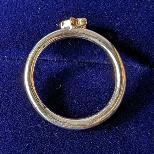British vintage jewelry 9ct gold star pure silver ring