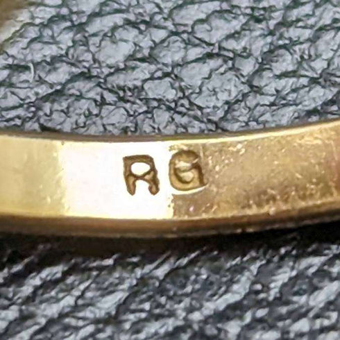 British Vintage Jewelry Amber Color Stone Rolled Gold Ring (Size 12)