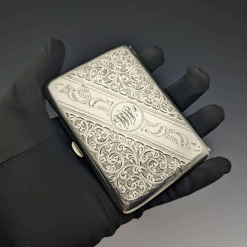 1899 British Antique Sterling Silver Card Case 94g