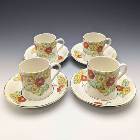 1930年代左右 英国Bridgwood 浓缩咖啡杯碟 4件套