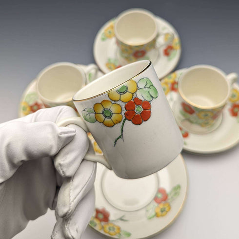 1930年代左右 英国Bridgwood 浓缩咖啡杯碟 4件套