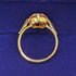British Vintage Jewelry Amber Color Stone Rolled Gold Ring (Size 12)