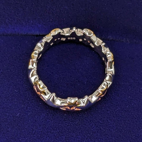 Anillo de plata de ley con estrellas multicolor, joyería vintage británica
