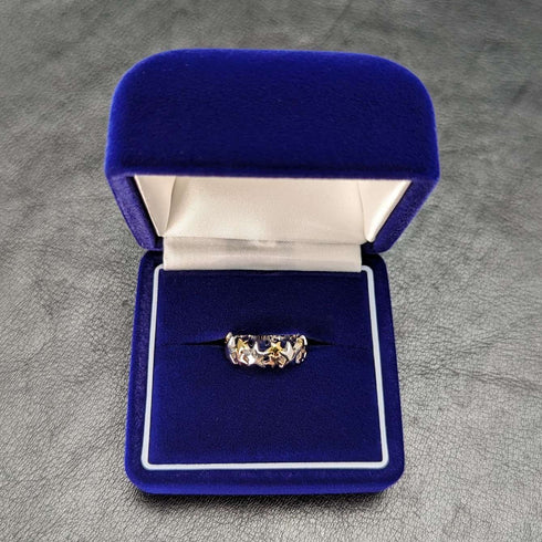Anillo de plata de ley con estrellas multicolor, joyería vintage británica