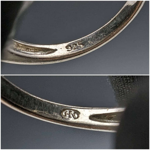 复古珠宝 双色石英925银戒指