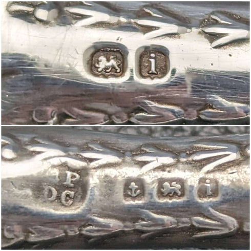 1908 British Antique Sterling Silver Handle Button Hook