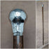 Bastón de caballero antiguo británico de 1921, mango redondo de plata esterlina, 92 cm